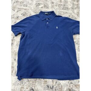 Polo Ralph Lauren Polo Shirt Men XL Blue Pony White Short Sleeve